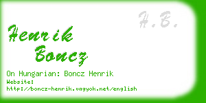 henrik boncz business card